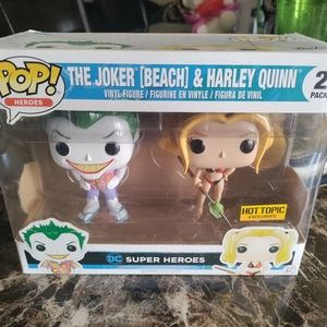 THE JOKER (BEACH) & HARLEY QUINN FUNKO POP